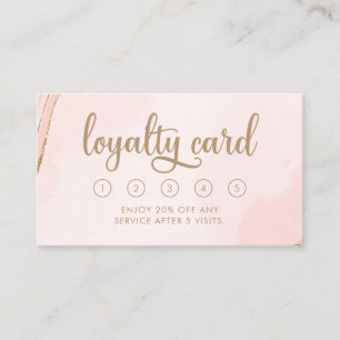 Tarjeta de fidelidad moderna de color rosa pálido