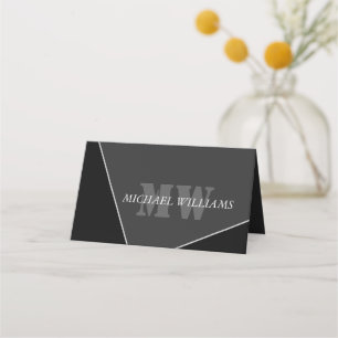 Tarjeta de fidelidad moderna de monograma negro gr