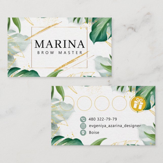 Tarjeta de fidelidad moderna para profesionales de (Anverso / Reverso)