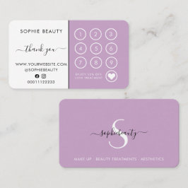 Tarjeta de fidelidad monograma de bonito Lilac Bea