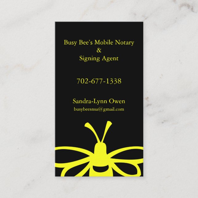 Tarjeta de fidelidad móvil del notario Busy Bee $2 (Anverso)