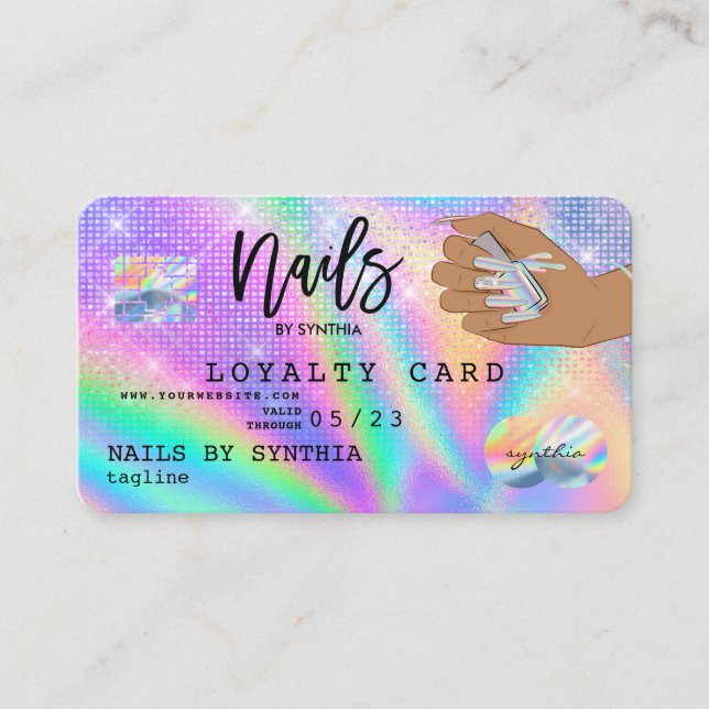 Tarjeta de fidelidad Nails Tarjeta de crédito Holo (Anverso)