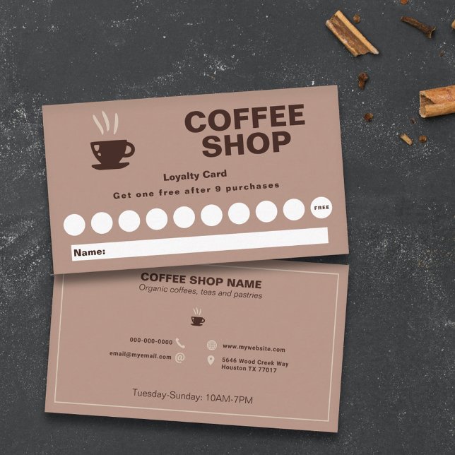Tarjeta de fidelidad para cafetería (Coffee Shop Loyalty Card)