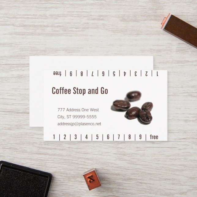 Tarjeta de fidelidad para judías de café (Anverso/Reverso In Situ)