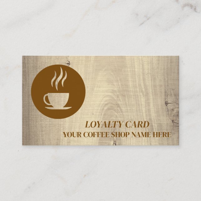 Tarjeta de fidelidad para tazas de café Minimalist (Anverso)