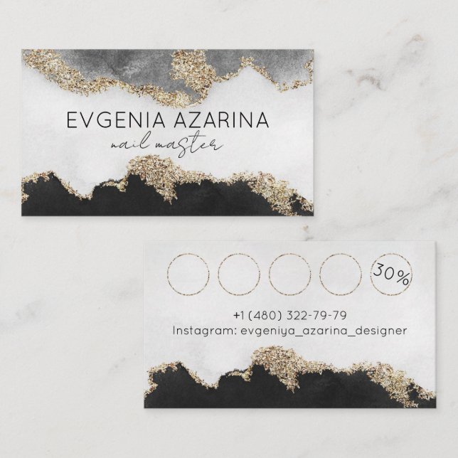 Tarjeta de fidelidad para técnicos de uñas y profe (Anverso / Reverso)