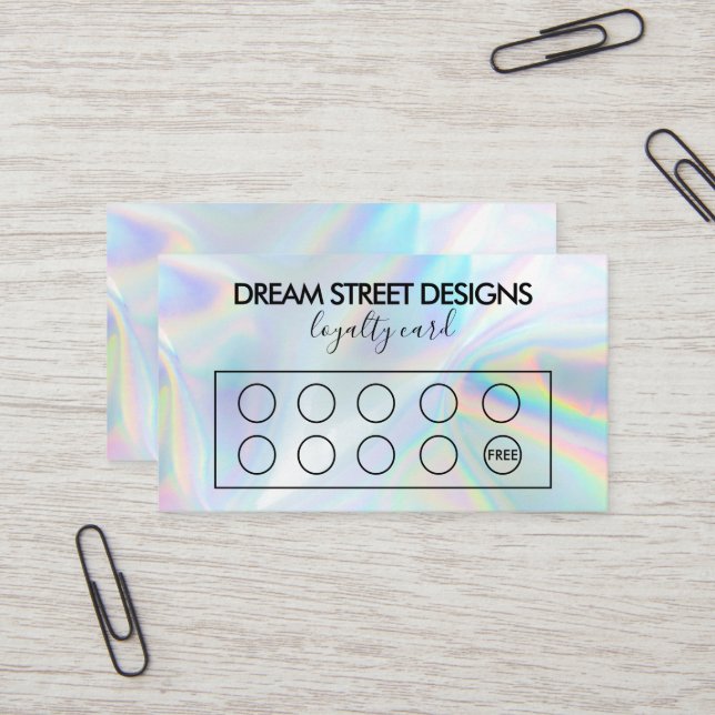 Tarjeta de fidelidad personalizado Faux Holo (Anverso/Reverso In Situ)