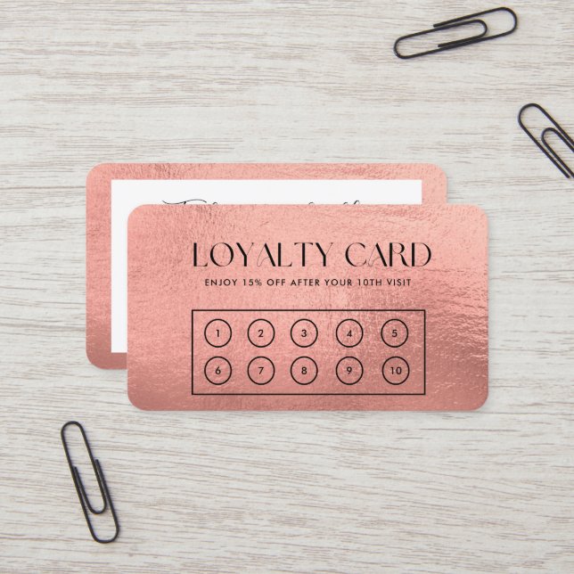 Tarjeta de fidelidad Personalizado moderna de Rosa (Anverso/Reverso In Situ)