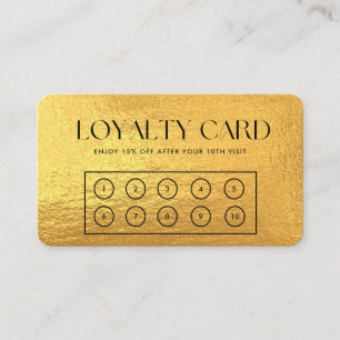 Tarjeta de fidelidad Personalizado moderna Gold