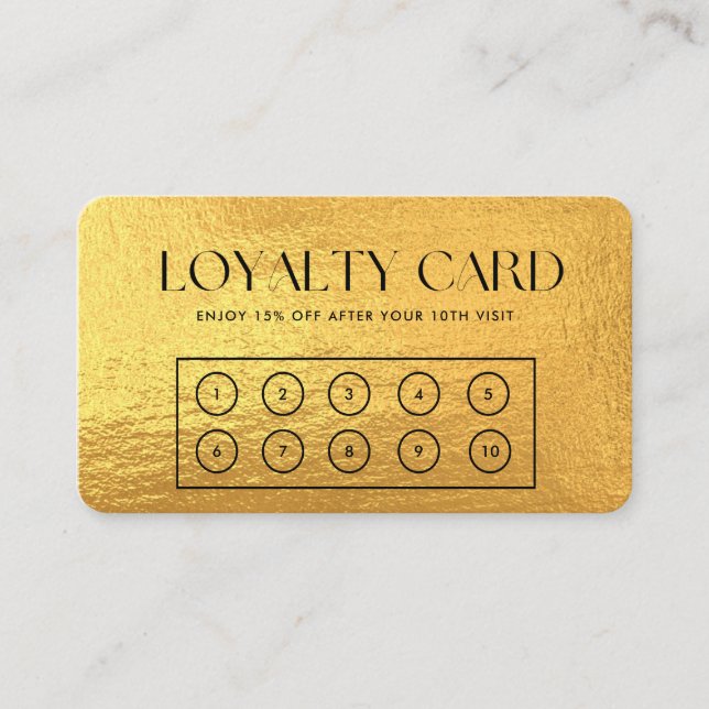 Tarjeta de fidelidad Personalizado moderna Gold (Anverso)
