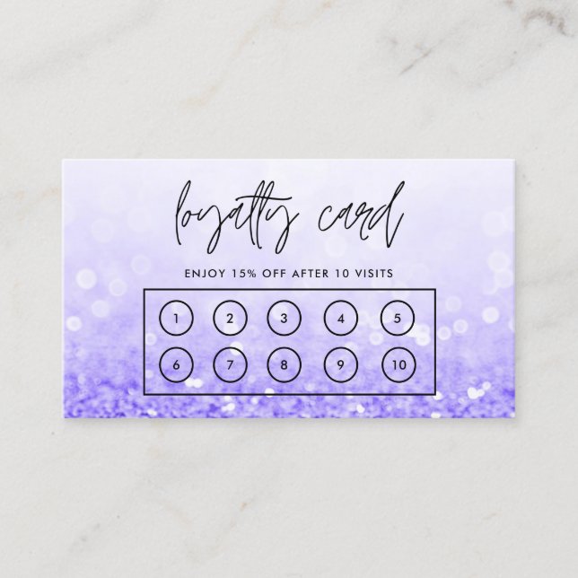 Tarjeta de fidelidad Personalizado Purple Faux Pur (Anverso)