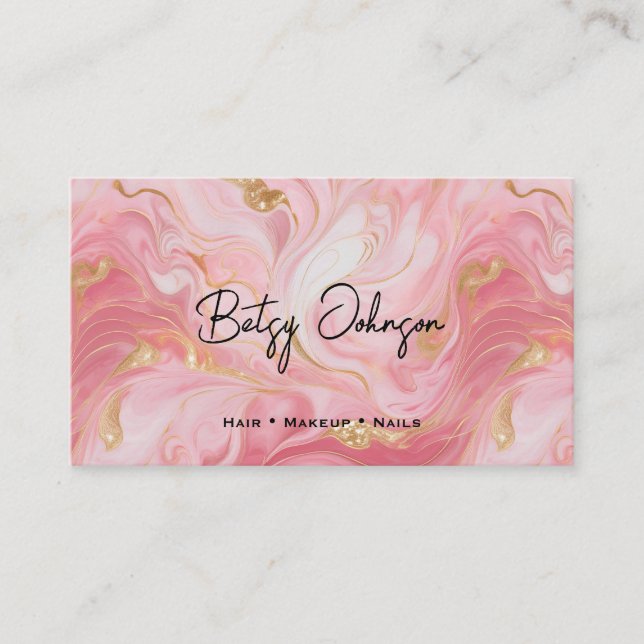 Tarjeta de fidelidad plana de oro blanco rosado co (Anverso)