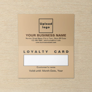 Tarjeta de fidelidad plegada Business Light Brown