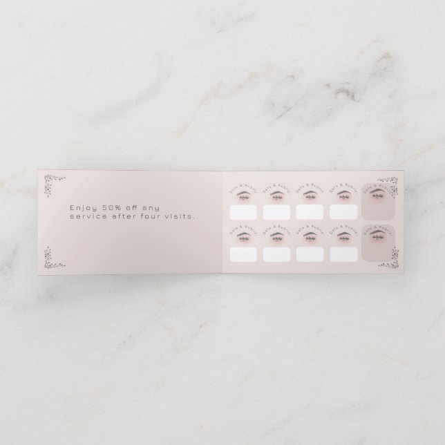 Tarjeta de fidelidad plegada Eyelash (Interior desplegado)