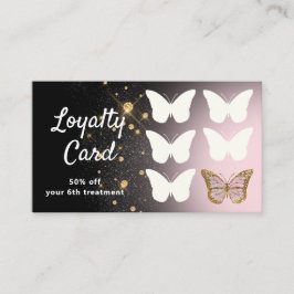 tarjeta de fidelidad purpurina mariposa