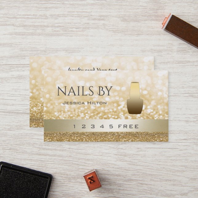 tarjeta de fidelidad purpurinoso bokeh esmalte de  (Anverso/Reverso In Situ)