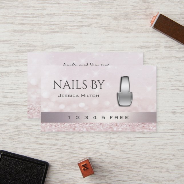 tarjeta de fidelidad purpurinoso bokeh esmalte de  (Anverso/Reverso In Situ)