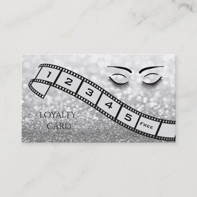 Tarjeta de fidelidad purpurinoso tira de película  (Anverso)