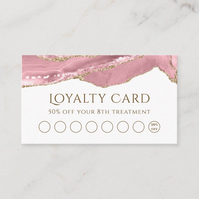 Tarjeta de fidelidad rosa de Rubor Agate (Anverso)