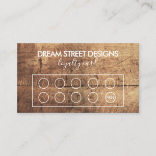 Tarjeta de fidelidad Rustic Wood Grain Personaliza