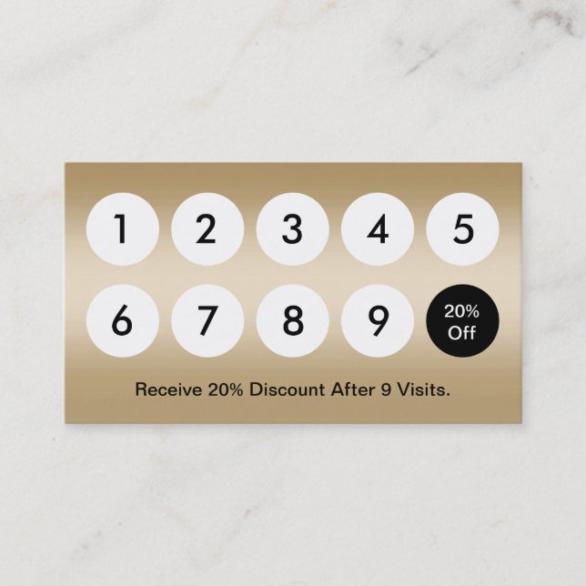 Tarjeta de fidelidad Salón de belleza de oro de Re (Anverso)