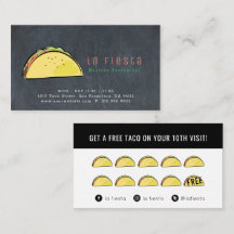 Tarjeta de fidelidad Taco Black Chalkboard