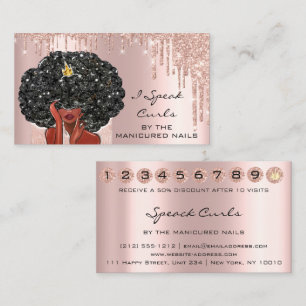 Tarjeta de fidelidad Tarjeta de visita 10 Cabello 