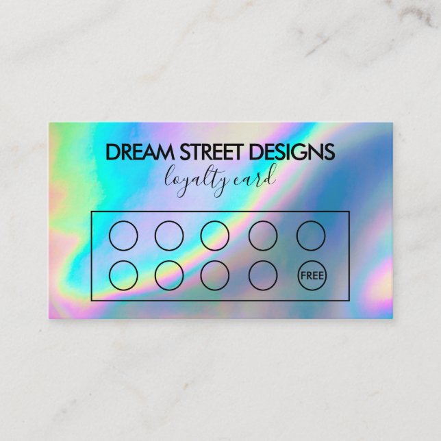 Tarjeta de fidelidad verde personalizado Faux Holo (Anverso)