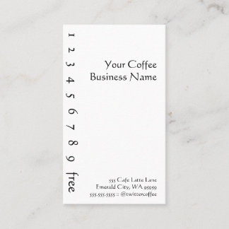 Tarjeta de fidelidad vertical para tarjeta de café