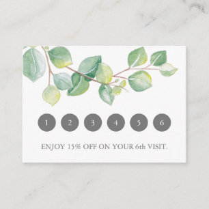 Tarjeta de fidelidad Watercolor Green Eucalyptus