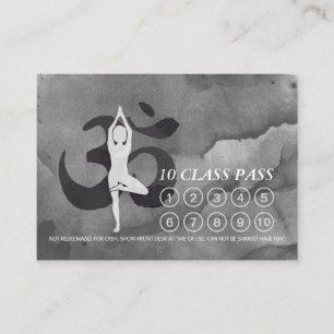 Tarjeta De Fidelización 10 Clase YOGA Nombramiento de pases de clase medit