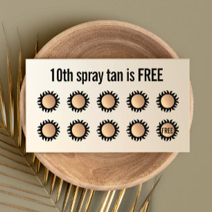 Tarjeta De Fidelización 10 Punch Spray Tan Visita Lealtad del Cliente