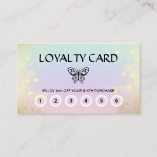 Tarjeta De Fidelización *~* 6 Puntear mariposa mágica pastel arcoiris