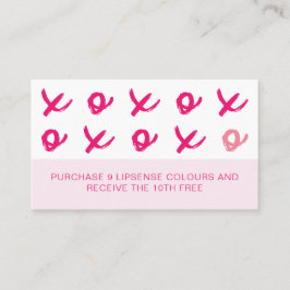 Tarjeta De Fidelización Abrazos LipSense Y Besos XOXO Rosa