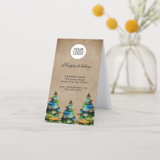 Tarjeta De Fidelización Agregar Personalizado de logotipo Texto Árbol de N (Anverso)