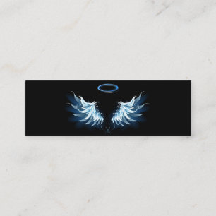 Tarjeta De Fidelización Alas del Ángel Azul brillante sobre fondo negro