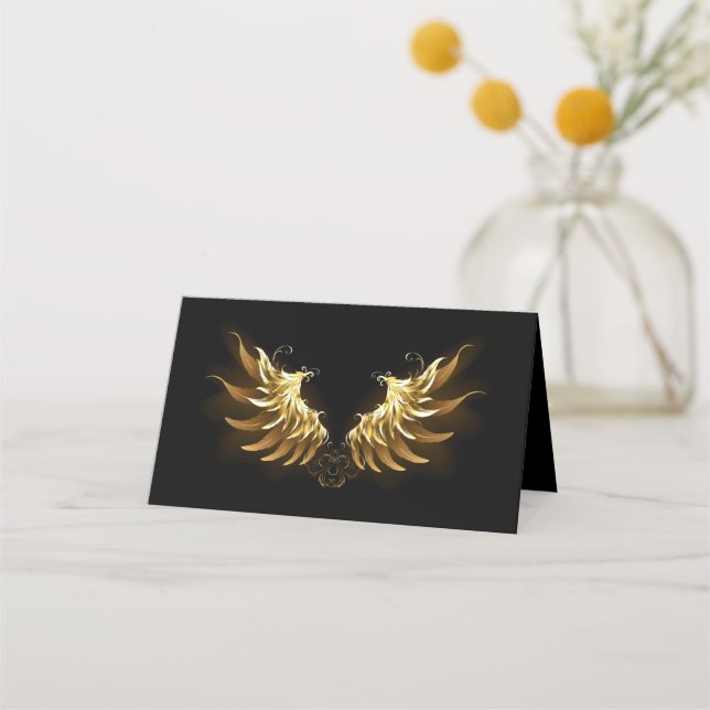 Tarjeta De Fidelización Alas del Ángel de Oro sobre fondo negro (Anverso)