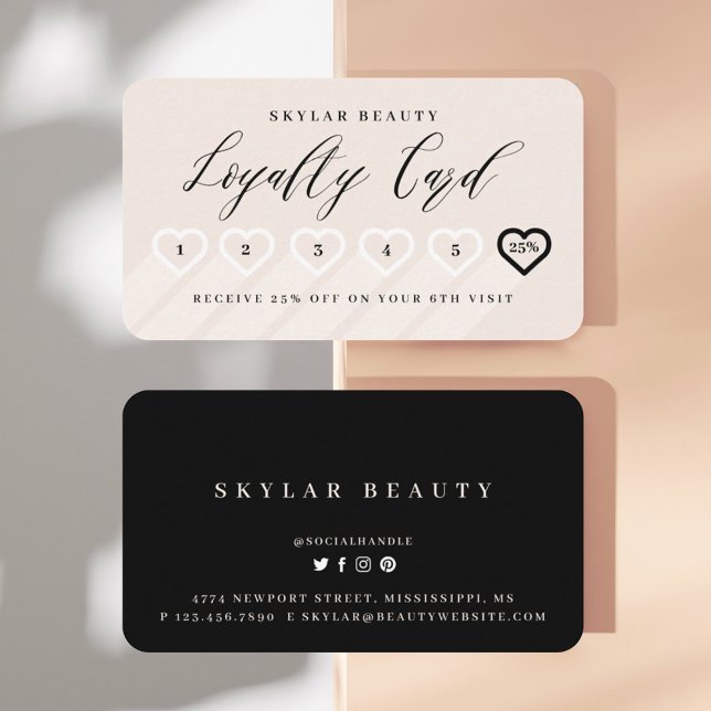 Tarjeta De Fidelización Amor al corazón mínimo estilo rosa y negro de Rubo (Subido por el creador)