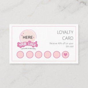 Tarjeta De Fidelización Añadir su logo Panadería rosa