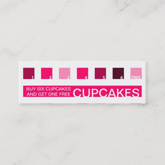 Tarjeta De Fidelización Apreciación del cliente CUPCAKES (cuadrados mod) (Anverso)