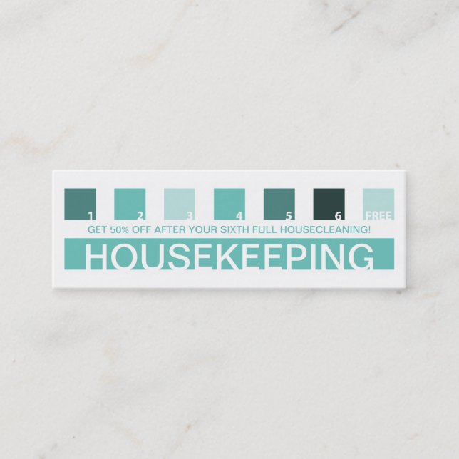 Tarjeta De Fidelización Apreciación del cliente de HOUSEKEEPING (cuadrados (Anverso)