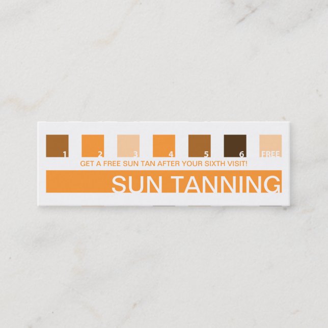 Tarjeta De Fidelización apreciación del cliente de SUN TANNING (cuadrados  (Anverso)