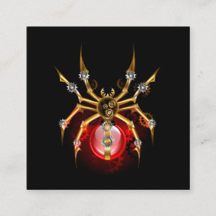Tarjeta De Fidelización Araña steampunk sobre negro