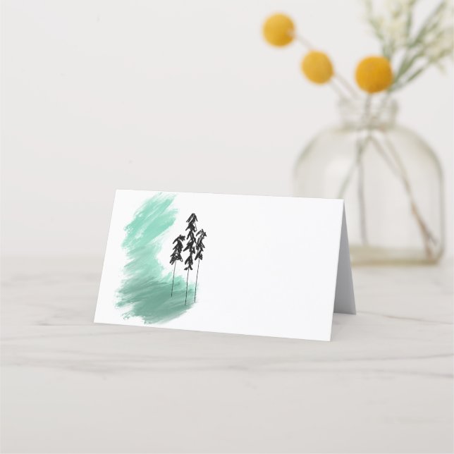 Tarjeta De Fidelización Árbol verde escandinavo arte simple menta moderna (Anverso)