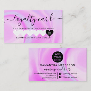 Tarjeta De Fidelización arcoiris morado unicornio moda de corazón