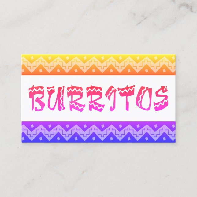 Tarjeta De Fidelización arriba burittos (tarjeta punch de lealtad) (Anverso)