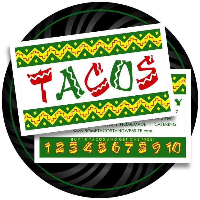 Tarjeta De Fidelización arriba tacos (tarjeta punch de lealtad) (Subido por el creador)