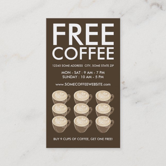 Tarjeta De Fidelización arte del corazón del café (Anverso)