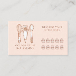 Tarjeta De Fidelización Artisan Cupcake Bakery Baking Tools Loyalty Card