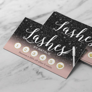 Tarjeta De Fidelización Artista de maquillaje azotes Lealtad de Ombre Negr